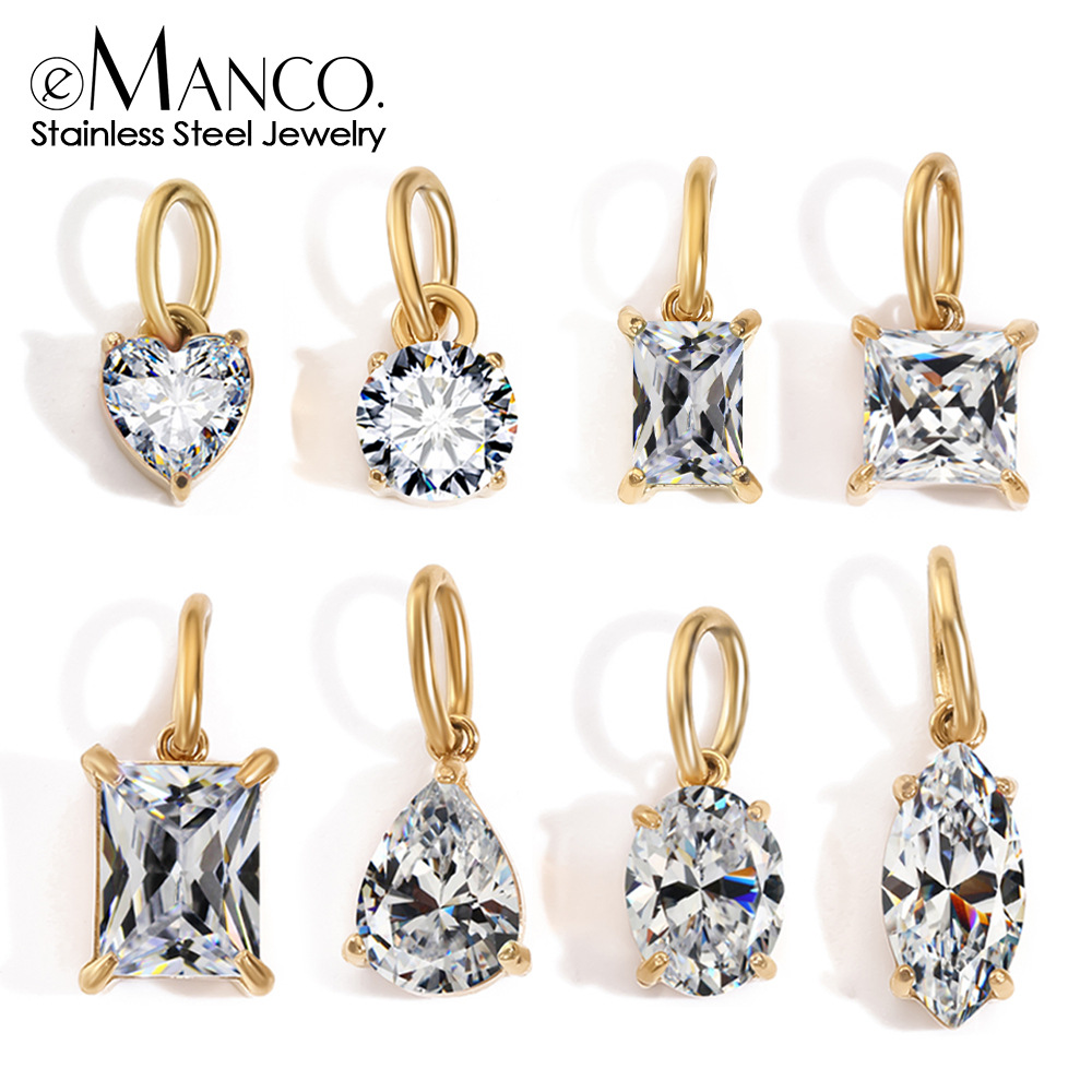 Emanco Ins Style Zircon DIY Necklace Pendant for Women Niche Design Elegant Zircon Pendant Versatile and High-End