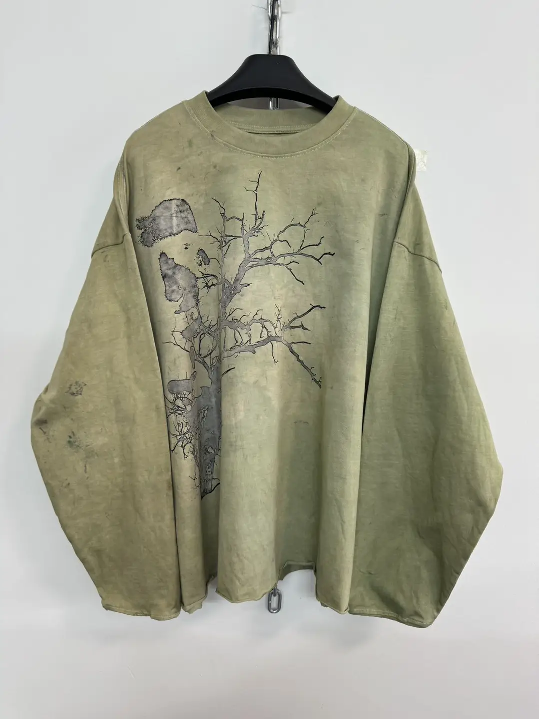 Hell System Official Dirty Dyed Series Washed and Distressed Loose American Style Long sleeves Sweatshirt