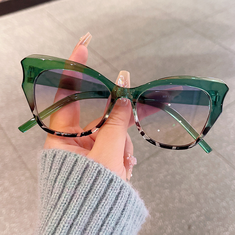 Cat eye retro contrast color sunglasses Women's Bar disco dancing ball glasses Millennium concave shape sun protection sunglasses fashion