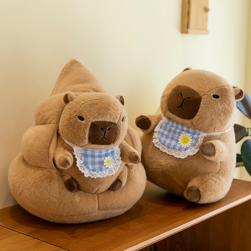 Capybara Plush Toy with Funny Poop-Themed Pillow, Wholesale Cute and Funny Stuffed Animal