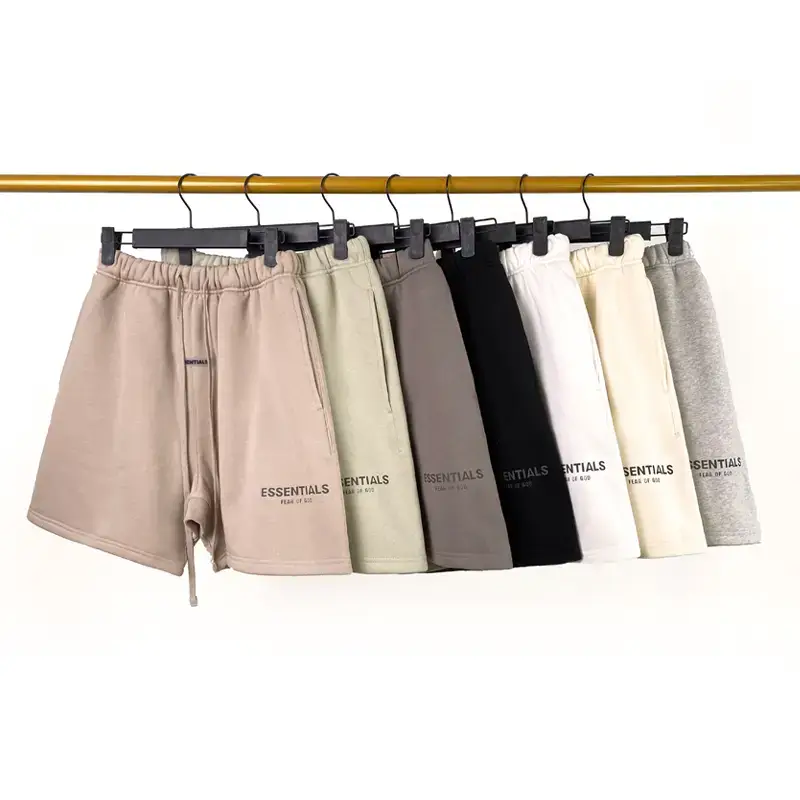 Fog Multi-Line Essentials Cotton Shorts Summer High Street Casual Drawstring Reflective Loose Five-Point Shorts Men's Trendy