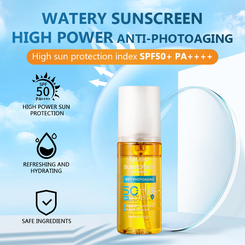 Foreign trade full English sunscreen spray SPF50 UV isolation protection body face cross-border export wholesale