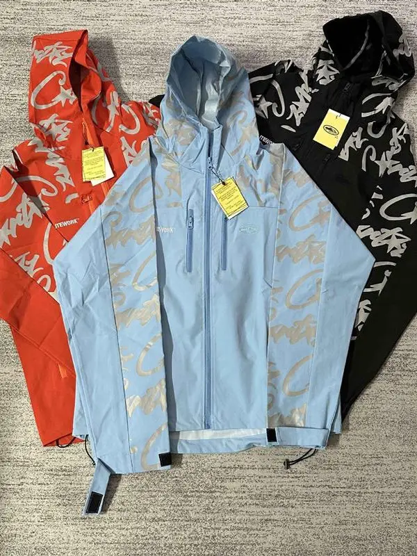 Corteiz Softshell Elitework Waterproof Windbreaker Reflective Jacket Hooded Alcatraz Jacket Men