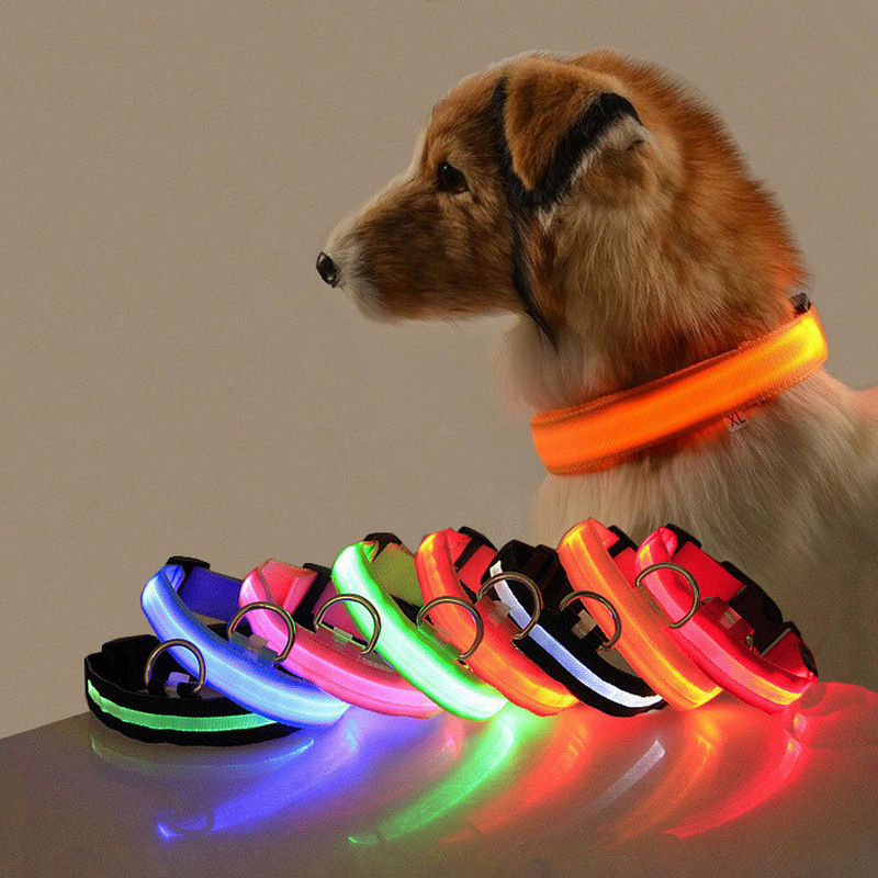Pet Colorful Luminous Collar USB Charging Dog Luminous Collar Outdoor Dress up Led Luminous Cat Collar