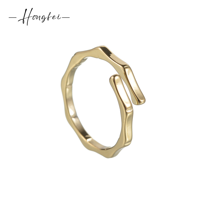 New ins Niche Design Stackable Wear Plain Ring Women's Cold Style Simple Irregular Titanium Steel Fine Ring