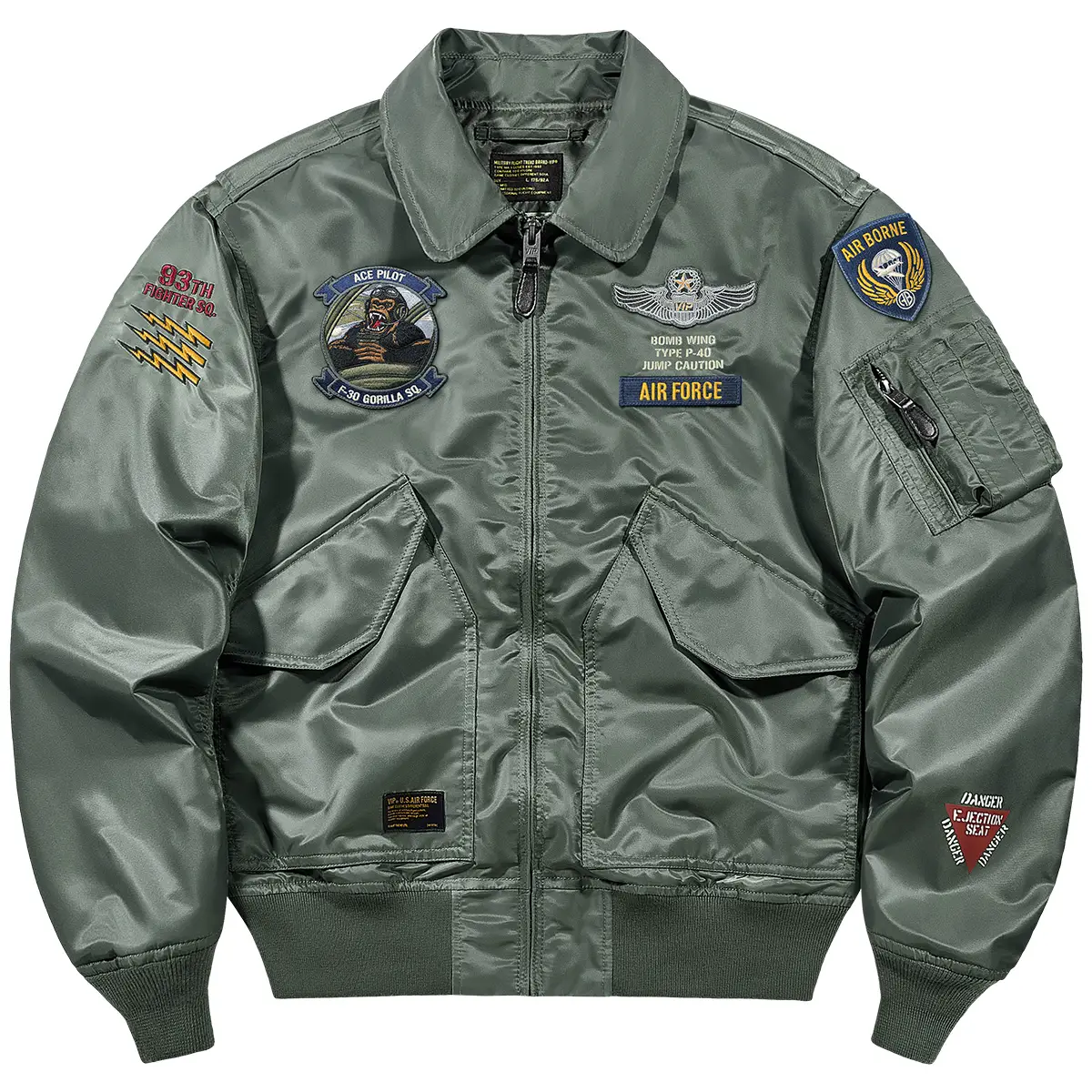 Vip American retro Lapel Pilot jacket Male Spring & Fall Trendy Loose Bomber Embroider Flying Tigers Outwear
