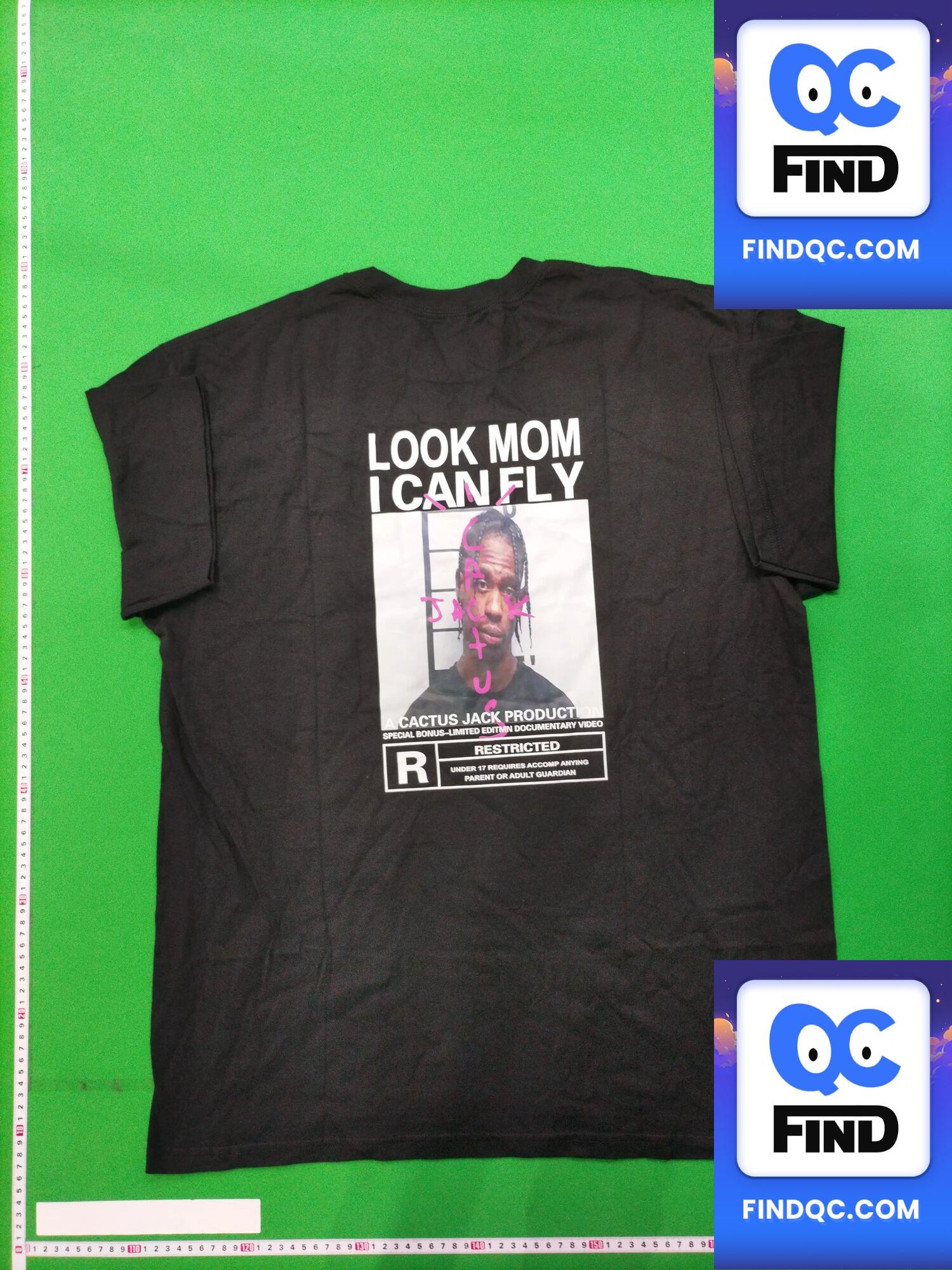 Travis Scott Look Mom I Can Fly Band Figure Print T-Shirt Cactus Short Sleeves for Men and Women QC