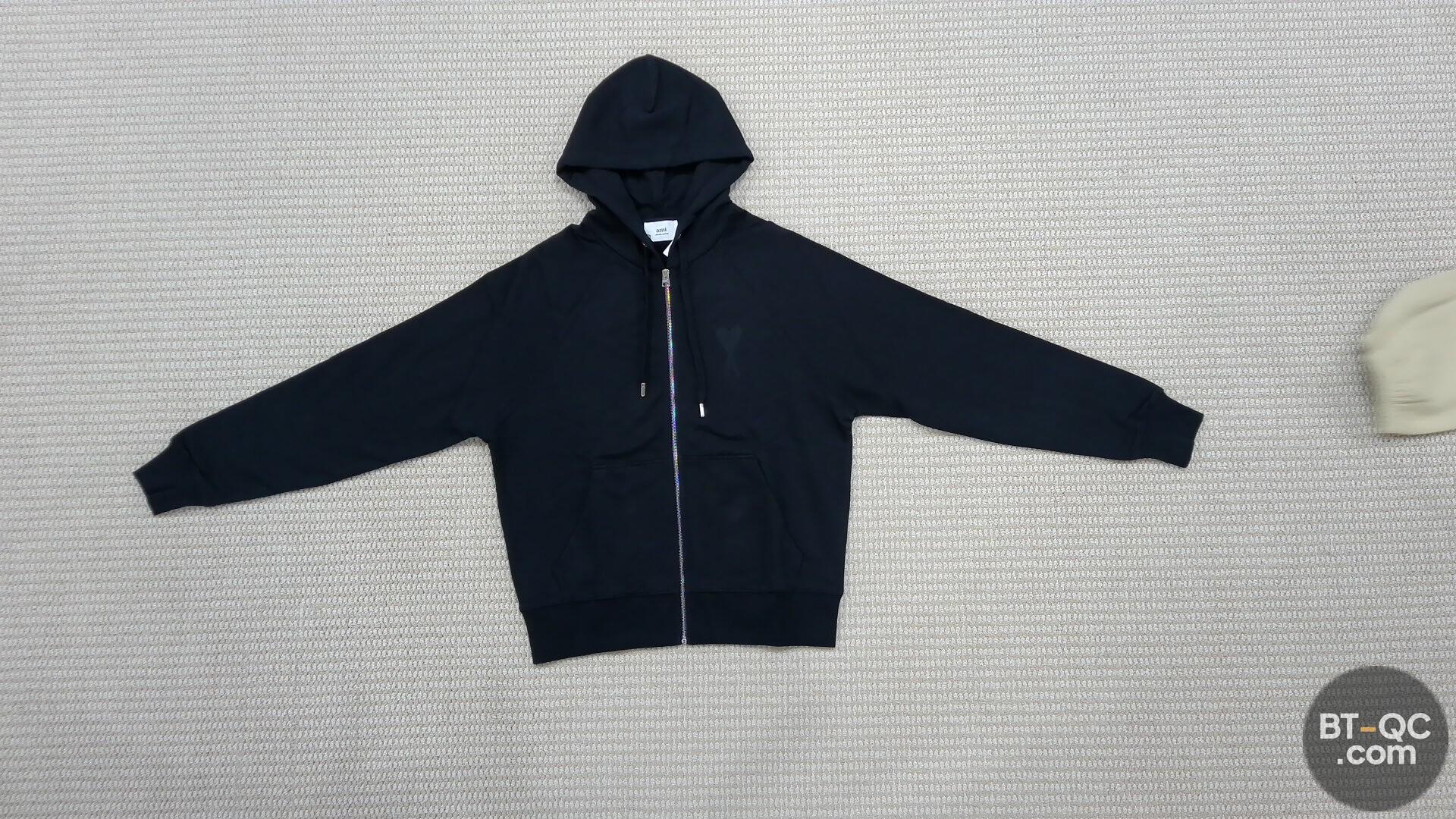 Ami Alexandre Mattiussi Black Zip Hoodie QC