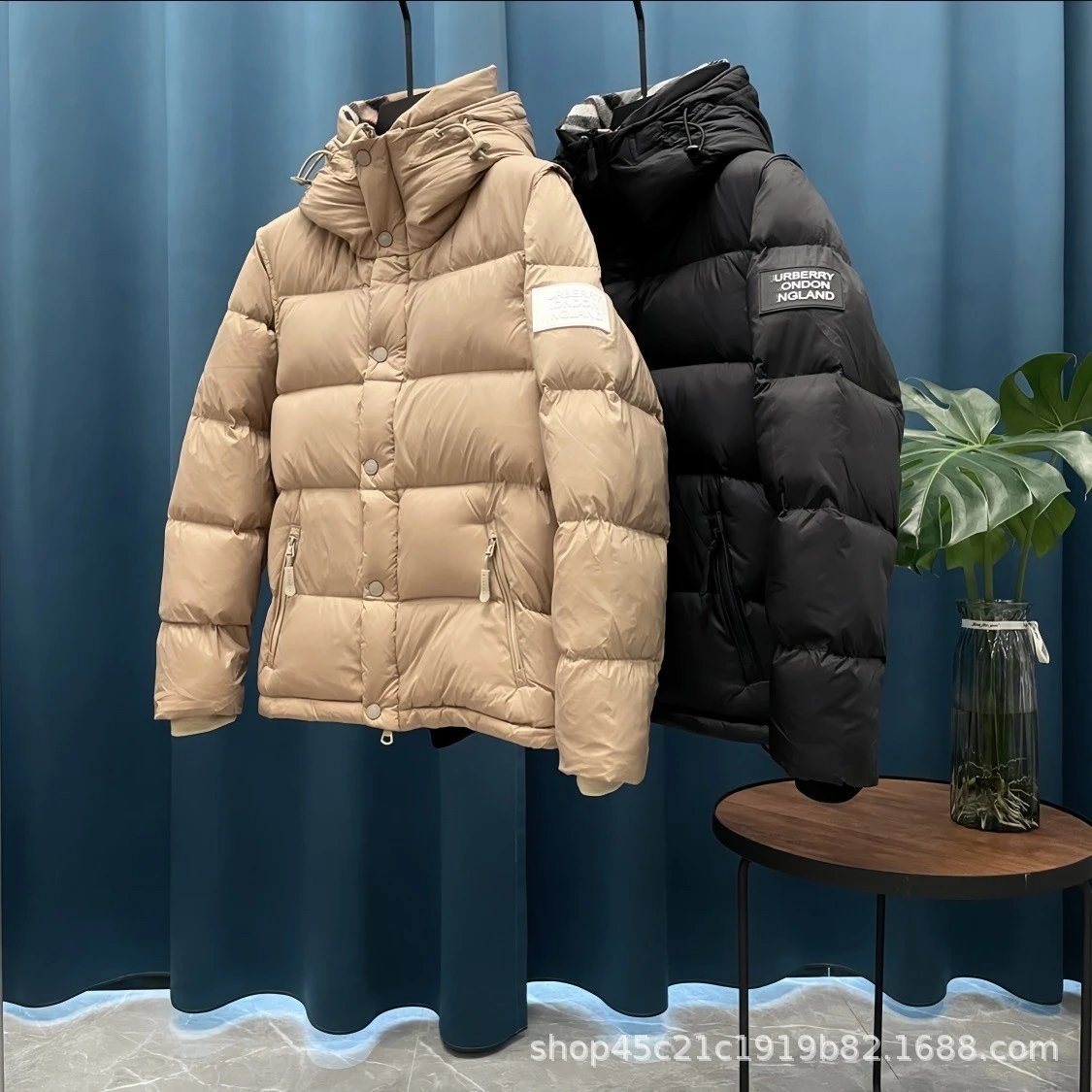 zhiq新两穿可拆卸式连帽羽绒面包服情侣款-BBLJ