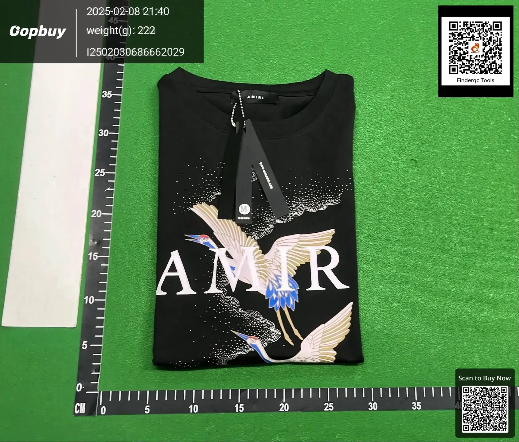 amiri summer 21ss amiri crane Xiangyun short sleeve men's and women's fashion brand round neck printed loose T-shirt 200g
