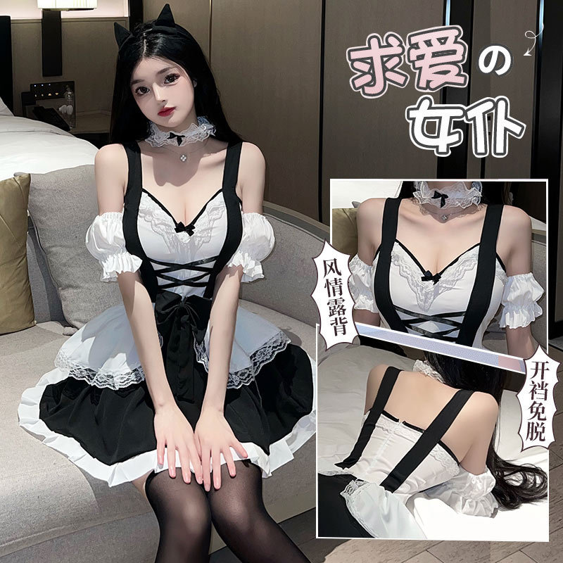 Lin Linting plus size Maid Uniform Sex Underwear Passion Flirting Hot Bed Tempting suit Maid 2528