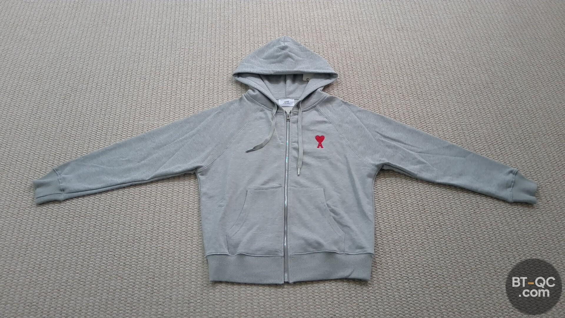Ami Alexandre Mattiussi Grey Zip Hoodie QC