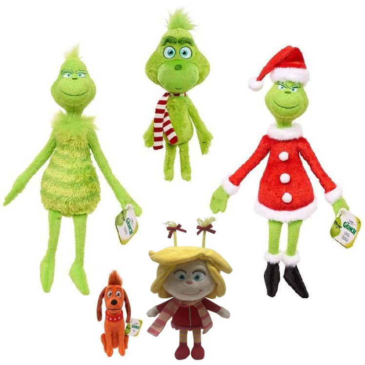Spot Heat Transfer Christmas Weird Grinch Plush Toy Green Fur Weird Grinch Kidsren's Cartoon Doll Doll