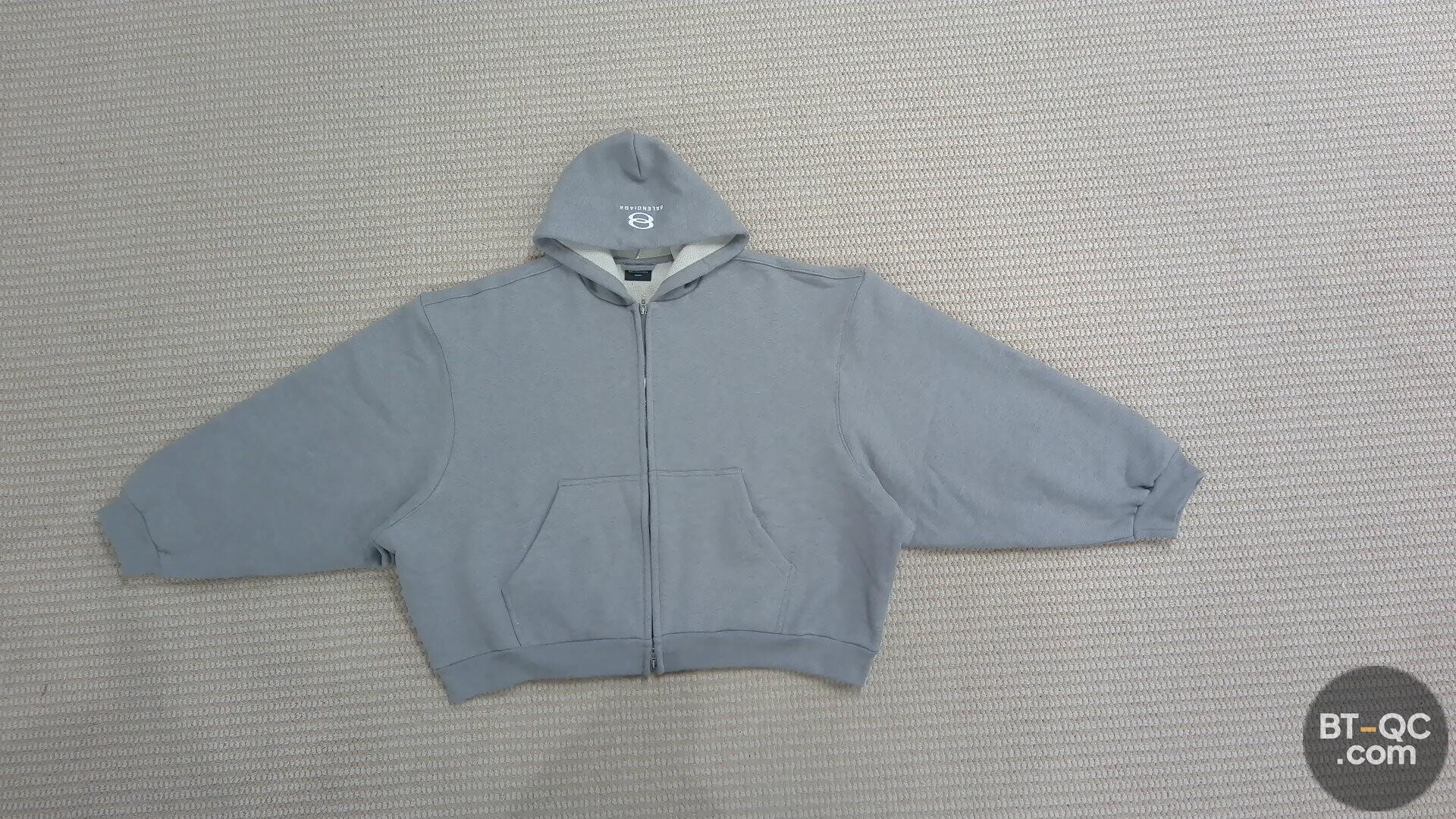 Balenciaga Grey Zip Hoodie QC