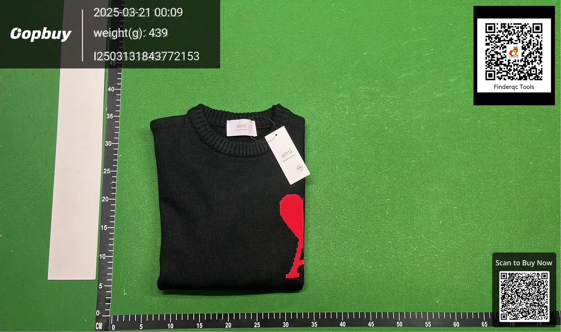 Ami Paris Black Sweater with Red Ami de Coeur