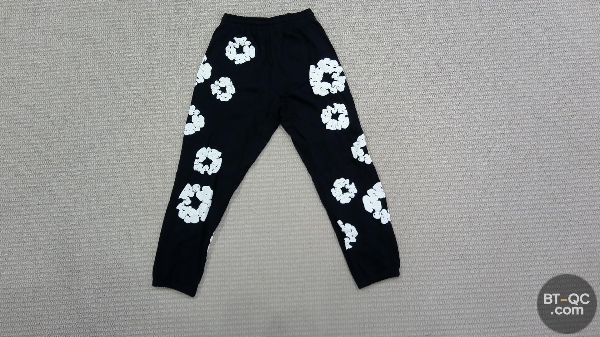 Denim Tears Black Floral Print Sweatpants QC