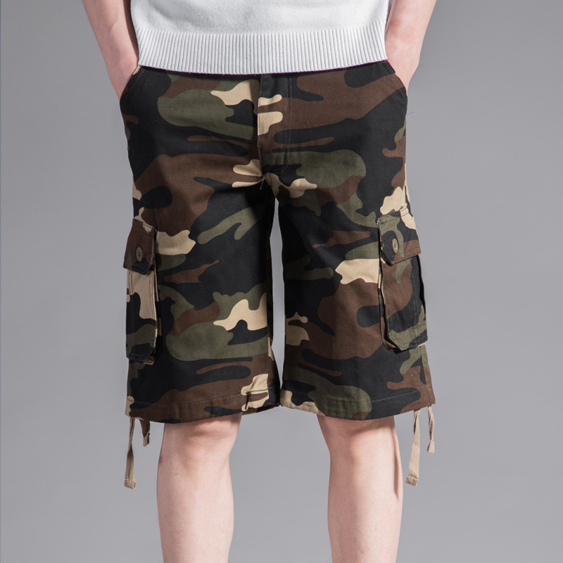 Foreign Trade Summer Shorts Casual Loose Men's Pants Outward Bound Training Multi-Pocket Camouflage Cargo Pants Large Size xK991