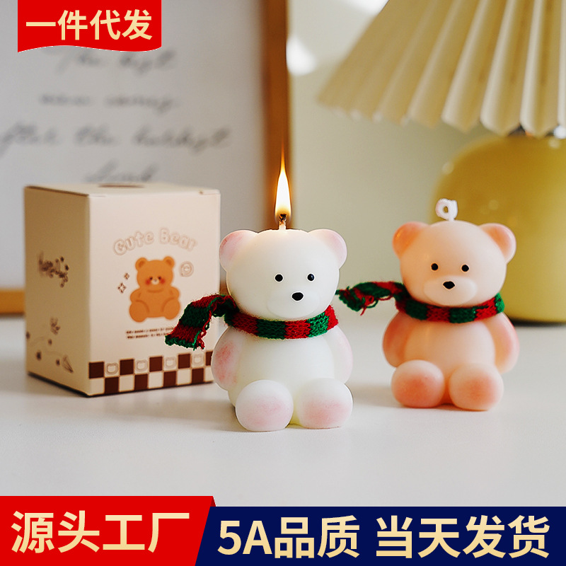 Bear aromatherapy candle modeling wax cute creative gift atmosphere fragrance candle hand gift wholesale