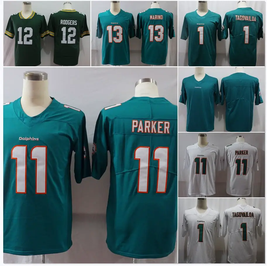 Dolphins Embroidered Football Jersey Jersey Jersey 11#13 Retro Legendary Second Generation Fans Elite Edition Game Training Dress 1
