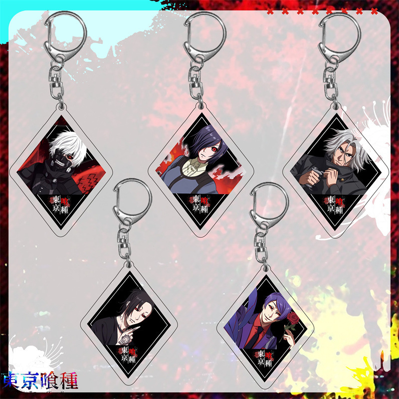 Tokyo Ghoul Jin Muyan Peripheral Secondary Cartoon Acrylic Double-Sided Pendant Keychain