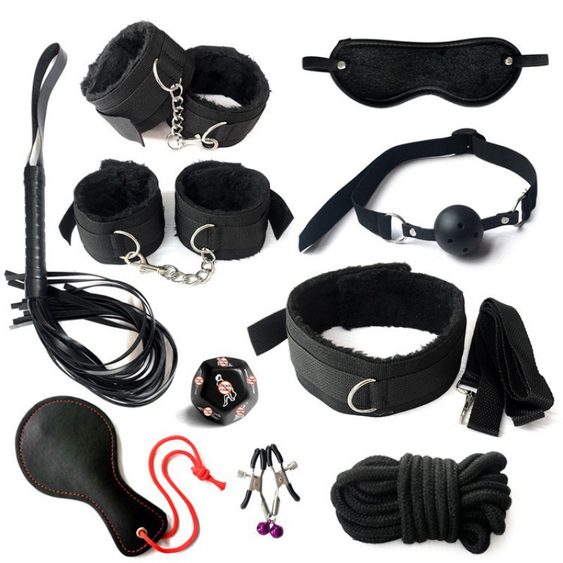 Sm Sex Toys Binding Set Adult Products Training Sex Tools Couple Shared Sex Toys Plush Ten-Piece Set