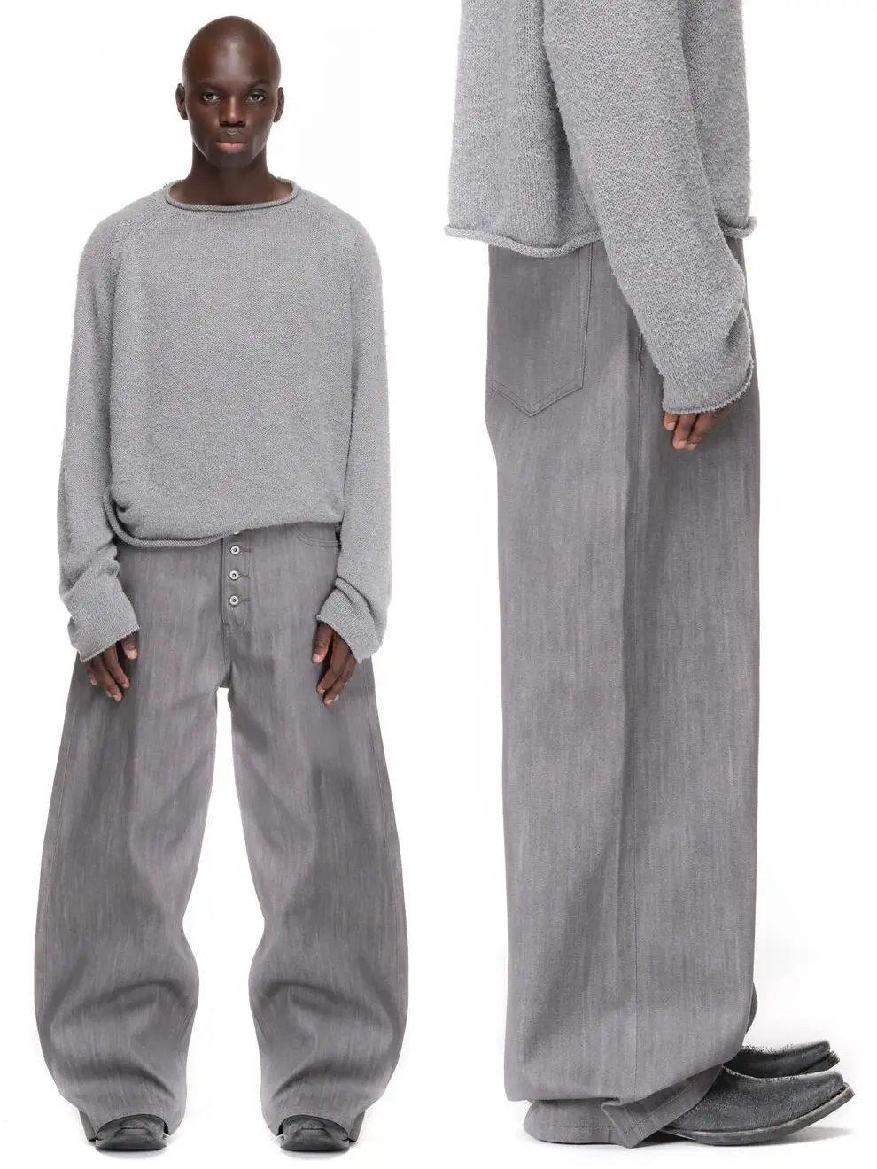 No Faith Studios Danny Grey Cow Jeans