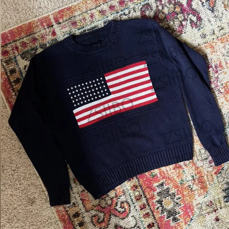 Cross-Border Amazon American Knitwear Women's Spring and Autumn European and American Casual Loose Round Neck Long-Sleeved Knitwear Trendy Brand Wholesale