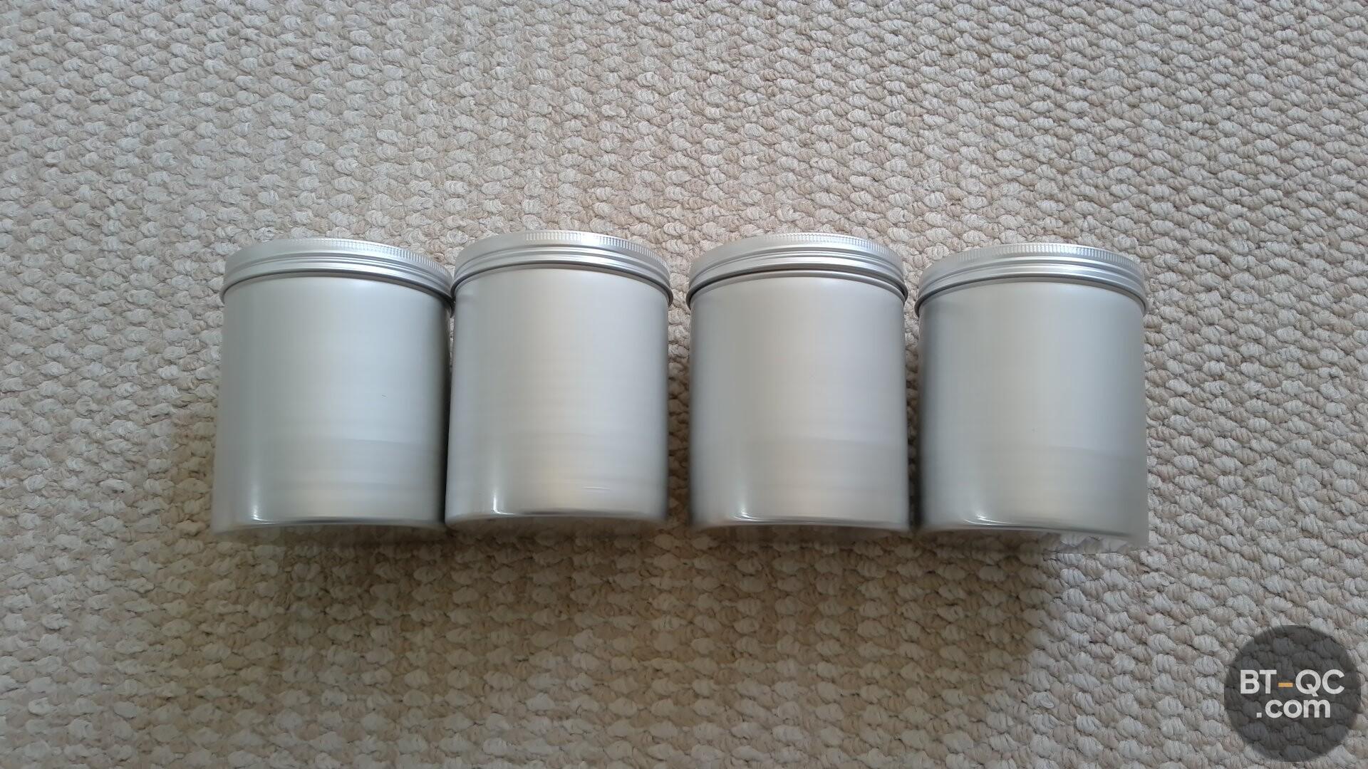 Silver Aluminum Jars with Lids Set of 4 QC