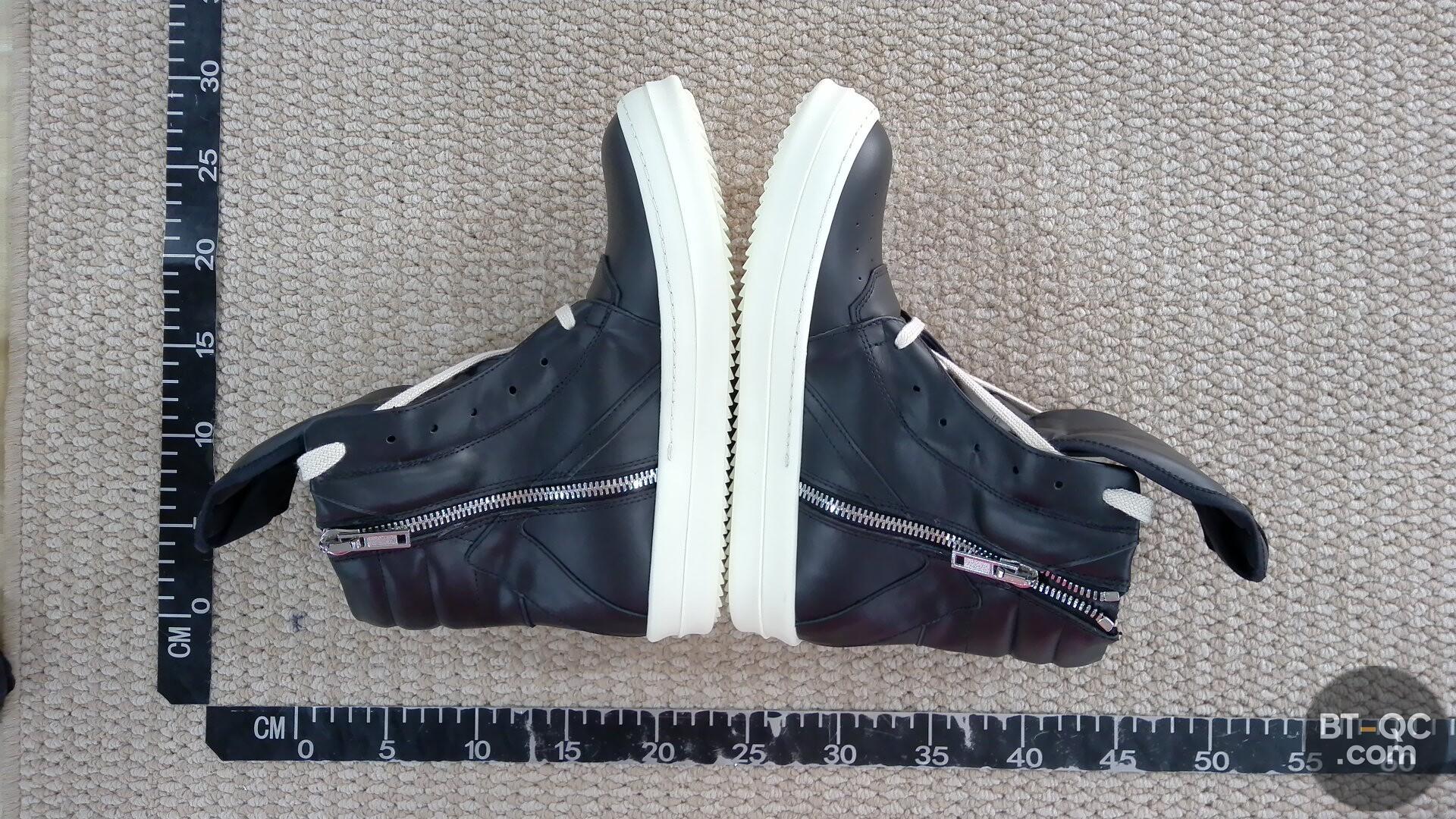 Rick Owens Black Leather High Top Sneakers QC