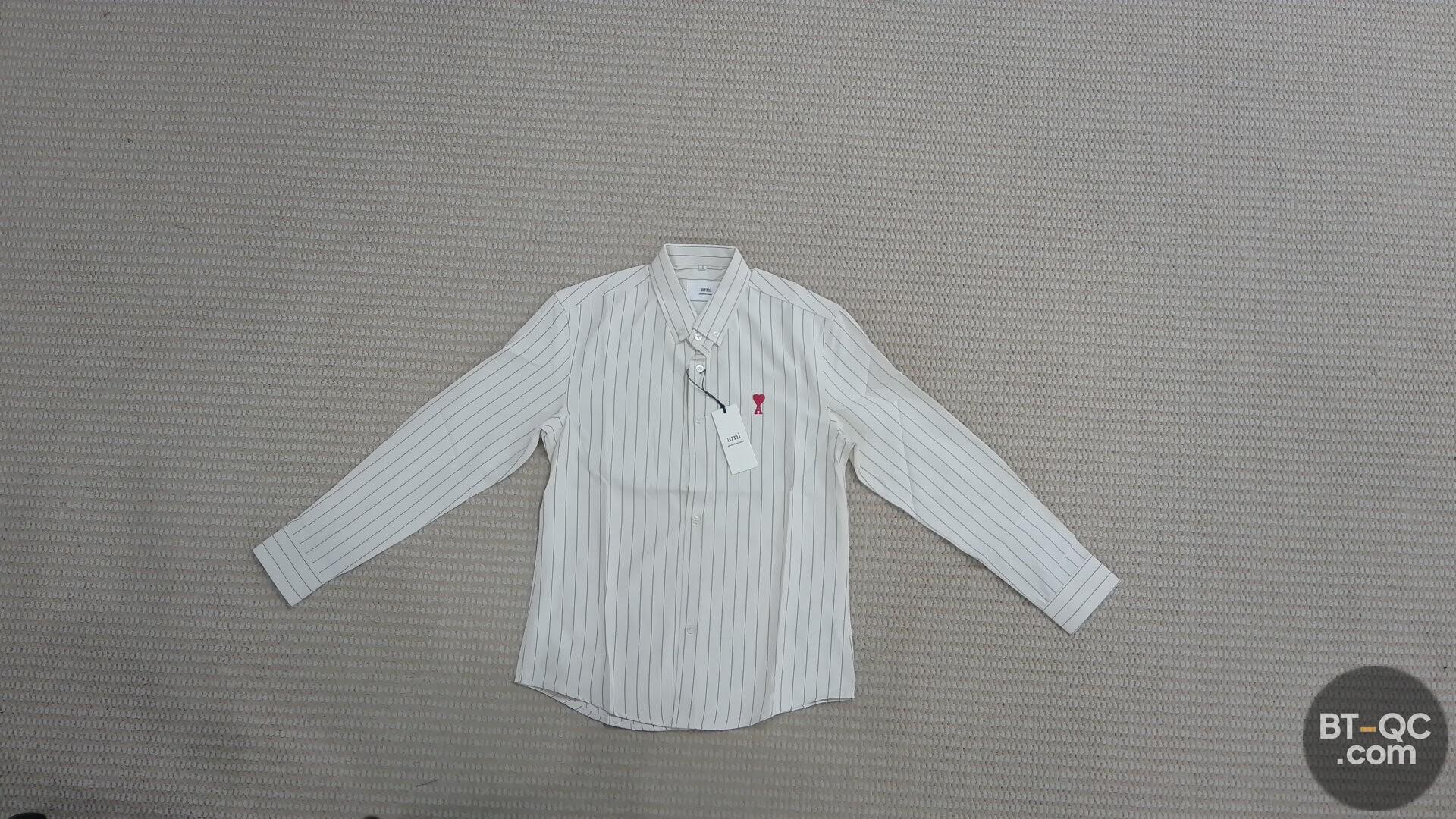 Ami Alexandre Mattiussi White Pinstripe Shirt QC