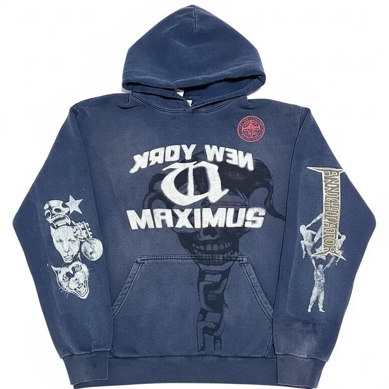 Melanin Melanin Tattoo Yabi Style Skull New York Dark Niche Personality Hoodie