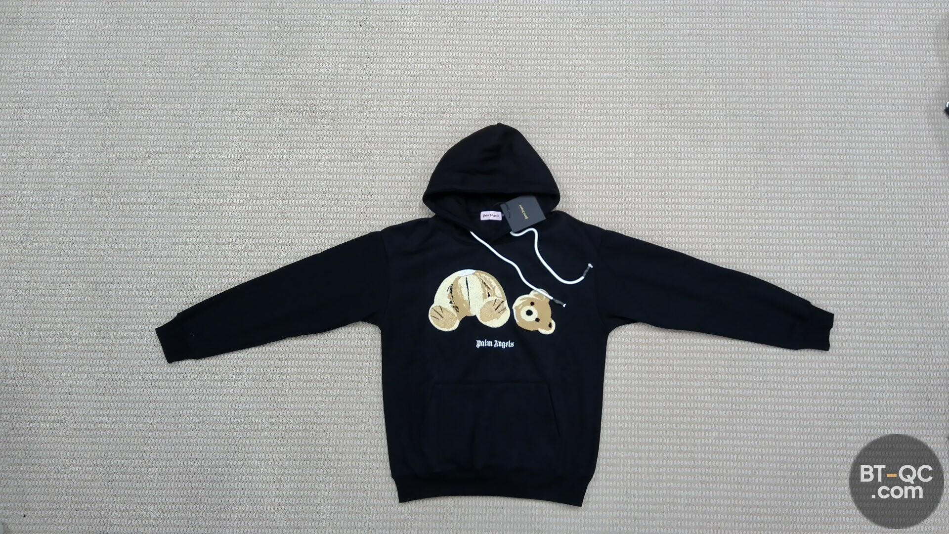 Palm Angels Black Teddy Bear Hoodie QC