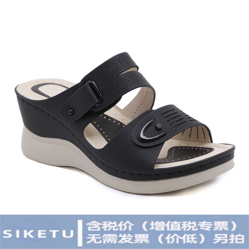 Js6331-1 Amazon 2025 Spring and Summer New Fashion Casual Wedge Beach Sandals Women's Shoes Wholesale