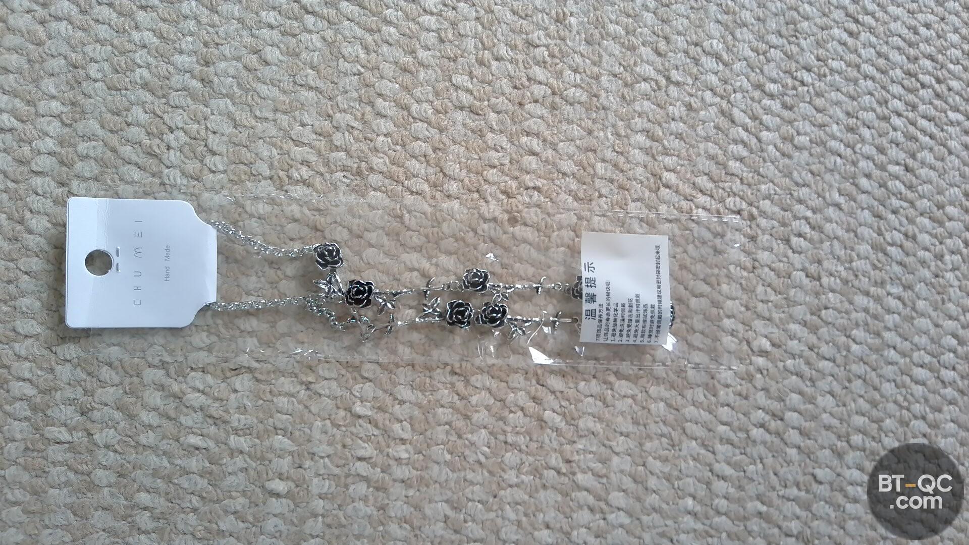 CHUMEI Silver Rose Necklace QC