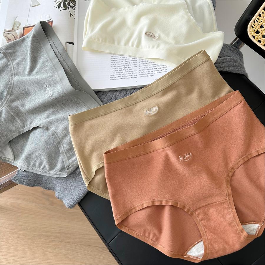 Clearance 8475 Maillard Autumn/Winter Brushed Acrylic Warm Fleece Mid-Waist Women's Underwear with Pure Cotton Crotch for Girls