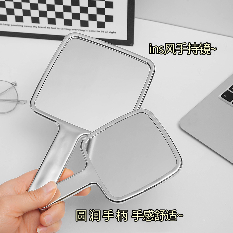 Internet Celebrity High-End Handheld Makeup Mirror Home Retro Ins Style Mirror Female Portable Handheld Beauty Mirror