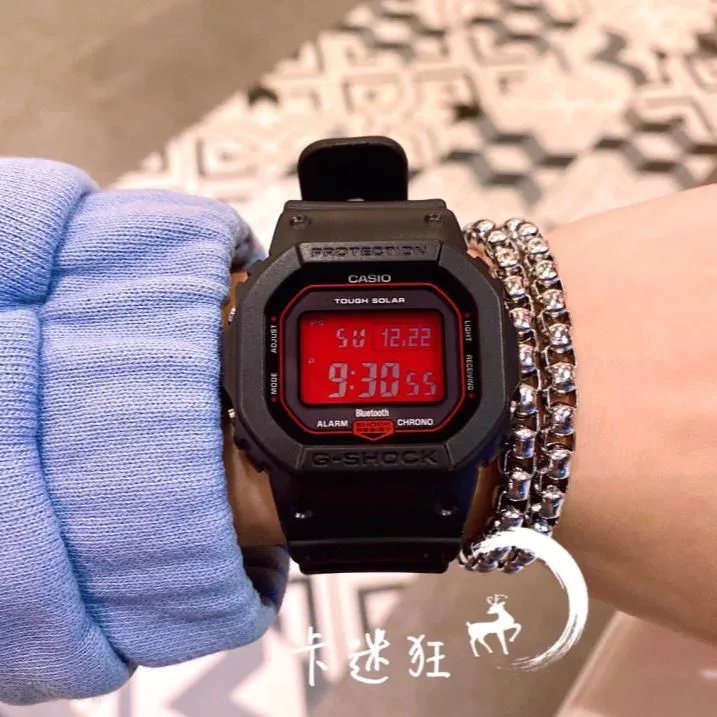 卡西欧GW-B5600血鹤屏小猪同款手表方块学生运动男女情侣同款复古电子表