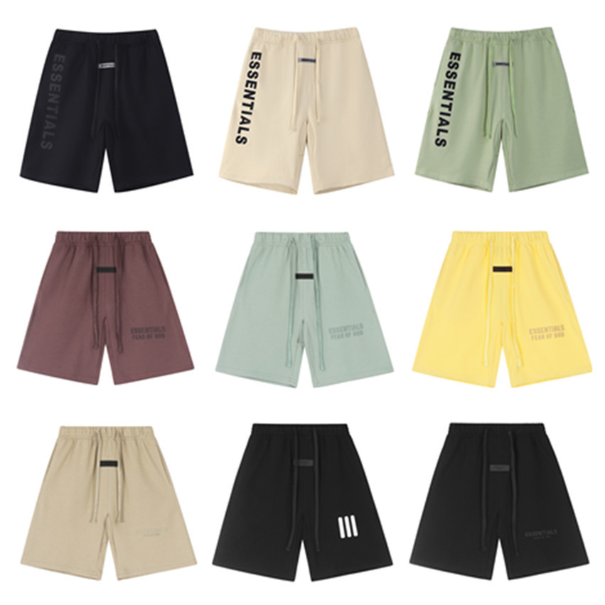 Fog Essentials High Street Loose Flocked Letters Silicone Printed Drawstring Casual Shorts Mid-Pants for Men and Women Trendy