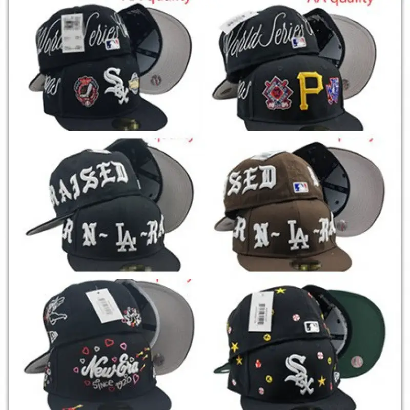 New Era Trendy Aa High-Quality Baseball Cap with Letter Embroidery, Suitable for Youth Street Dance and Hip-Hop, Reversible Closed-Brim Flat Cap