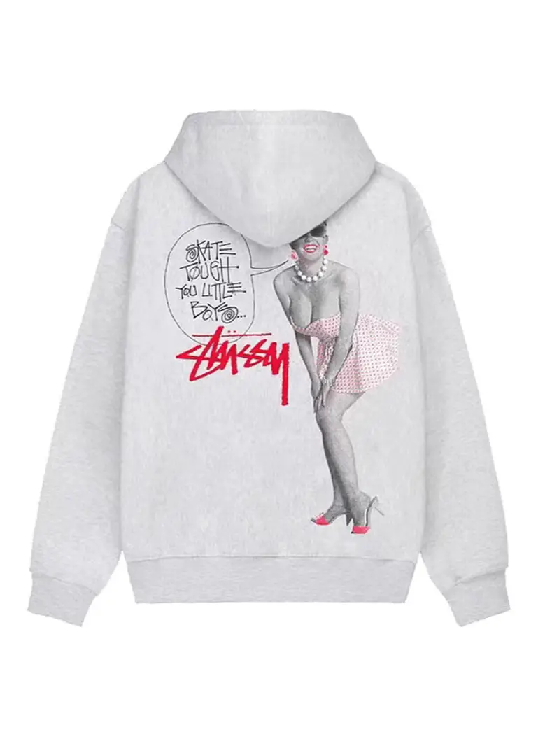 Cross-Border Dropshipping Trendy Brand Heavyweight Hooded Sweatshirt for Men and Women with Heart-Shaped Mercury Print Pure Original High Version Stuss