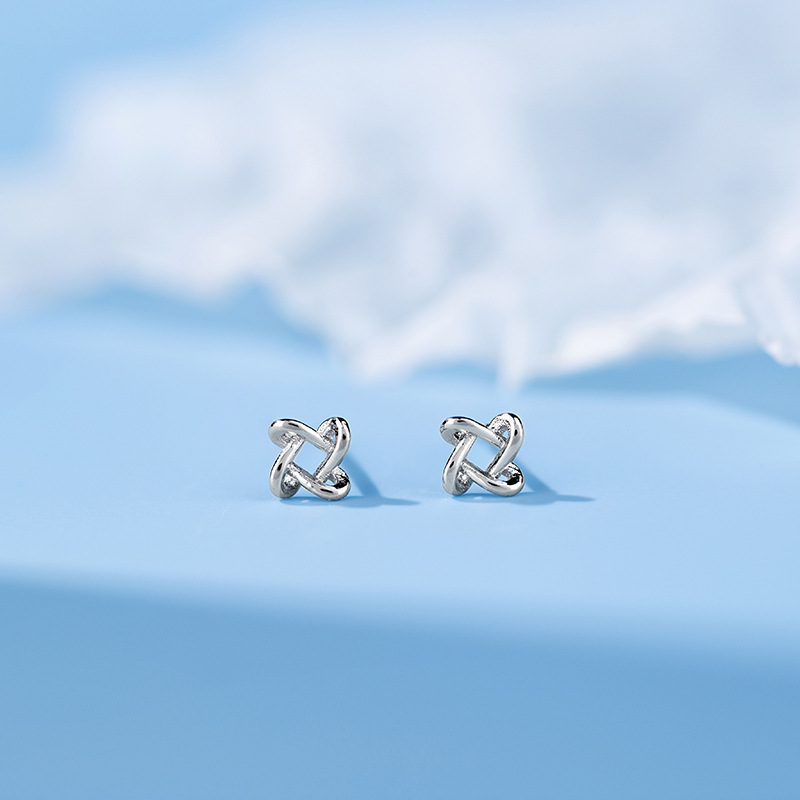 Korean style Internet celebrity same commuter geometric rotating stud earrings female niche design simple square ear jewelry wholesale