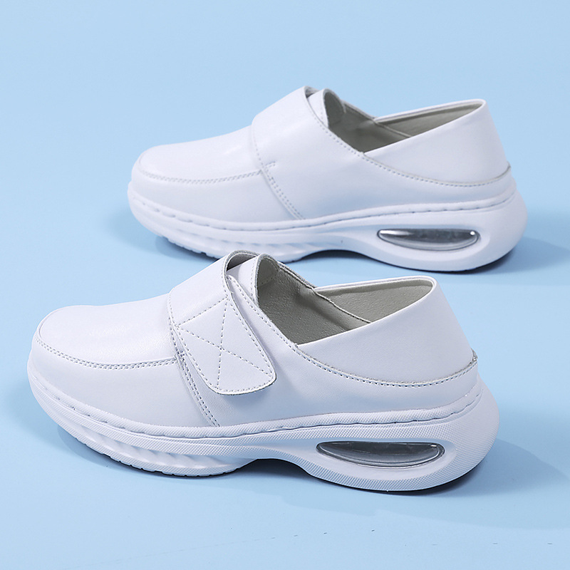 In-Stock Summer Nurse Shoes for Women, Air-Cushioned, Soft-Soled, Breathable, Non-Slip, Comfortable, Black Work Shoes, Wholesale, Dropshipping