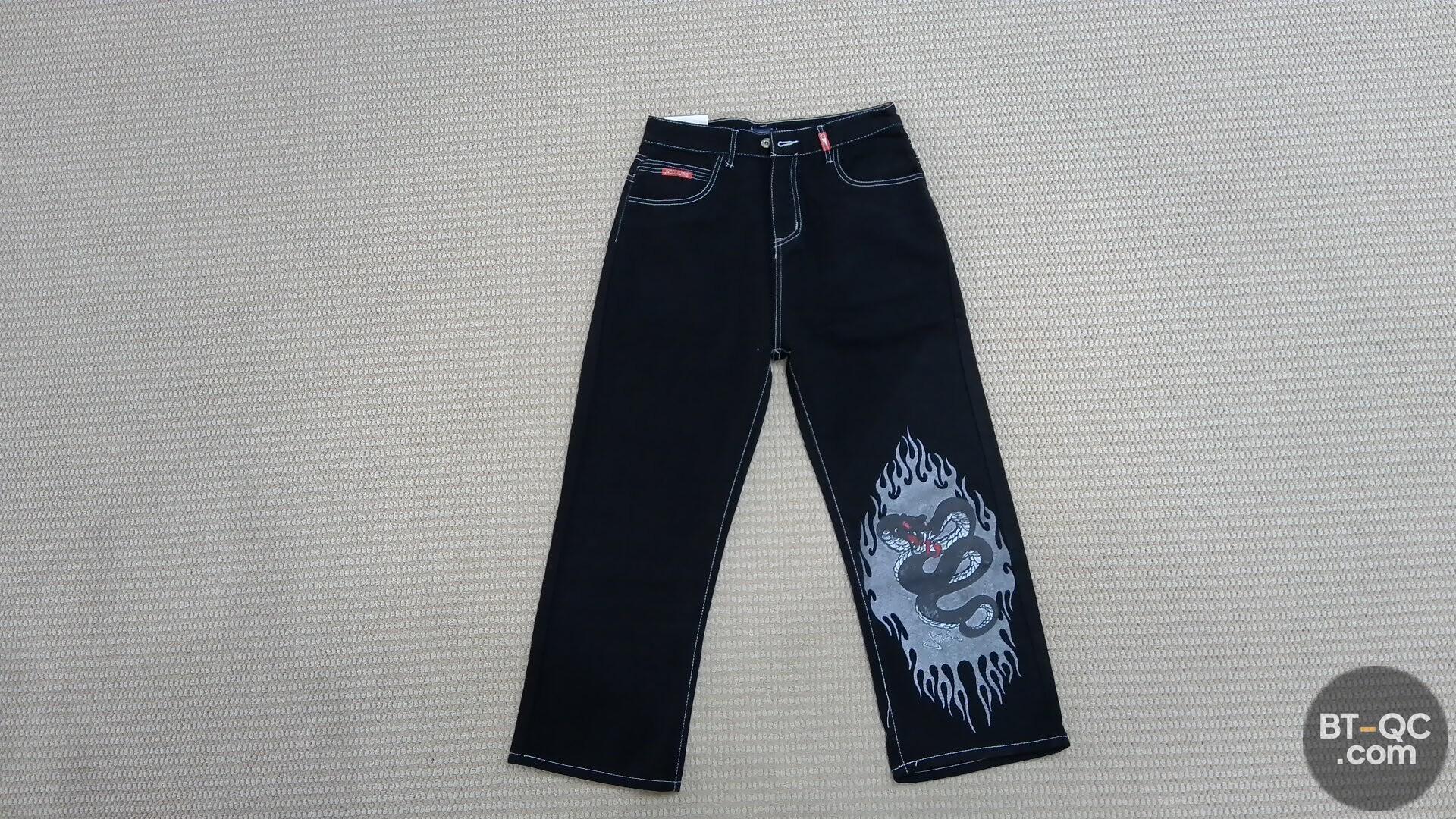JNCO JEANS Black Snake Flame Jeans QC