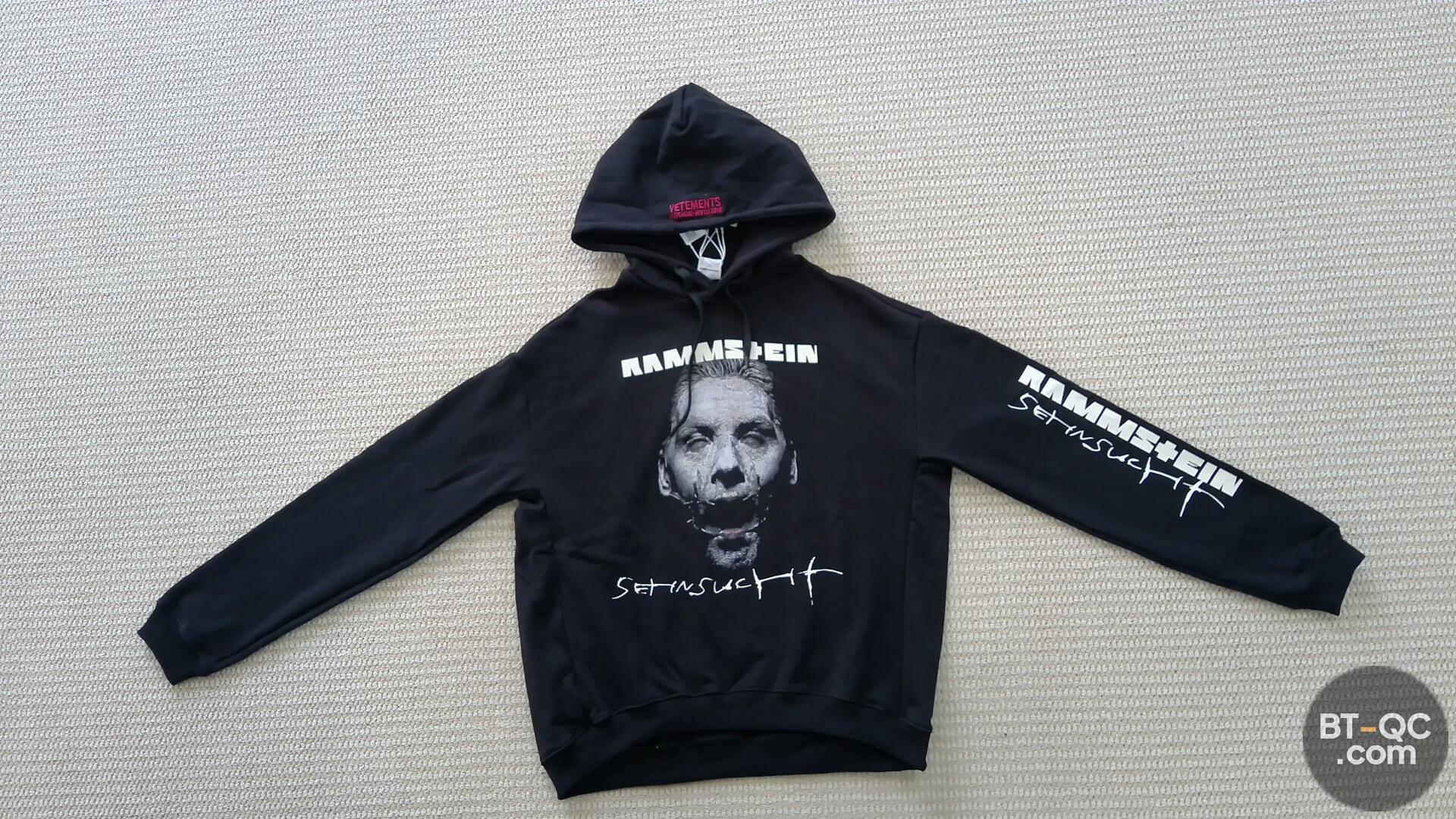 Vetements Rammstein Set In Sucht Hoodie QC