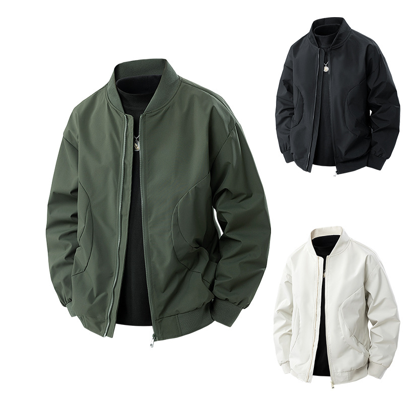 Amazon Cross-Border Men's Jacket Spring and Autumn Korean Version Trendy Loose Plus-Size Autumn and Winter Casual Baseball Jacket Men