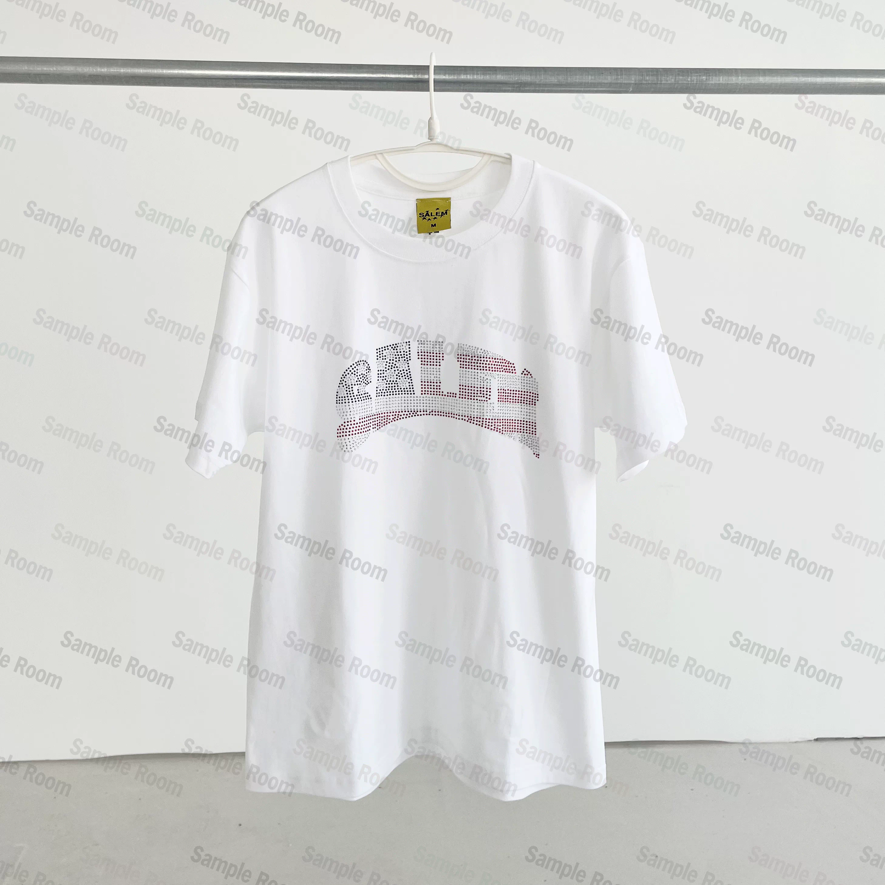 S4LEM AMERICAN FLAG RHINESTONE TEE heavyweight tube woven printed T-shirt