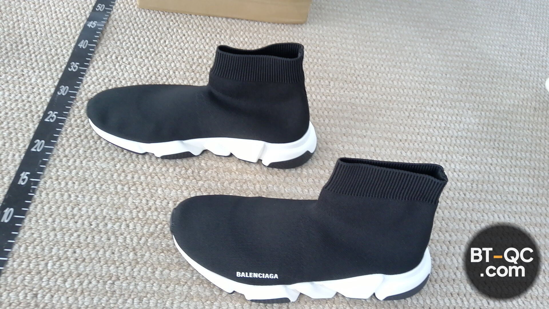 Balenciaga Speed Sock Sneakers Black White QC