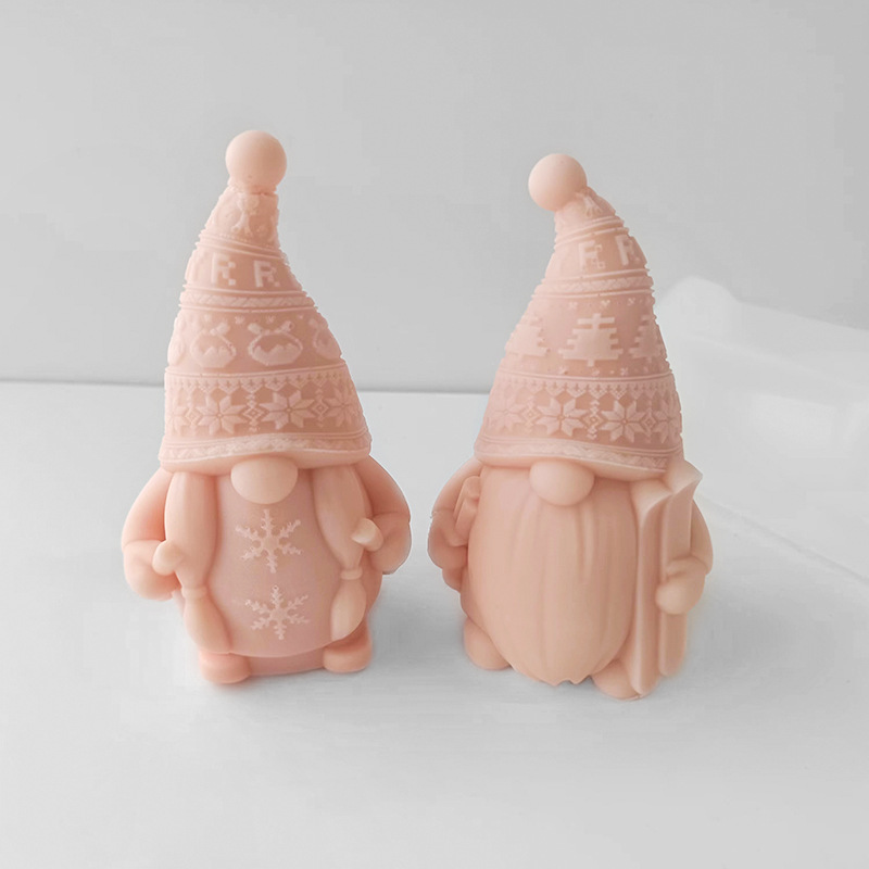 Jiahuimei Ski Dwarf Candle Silicone Mold DIY Handmade Aromatherapy Candle Plaster Ornament Grinding Tool