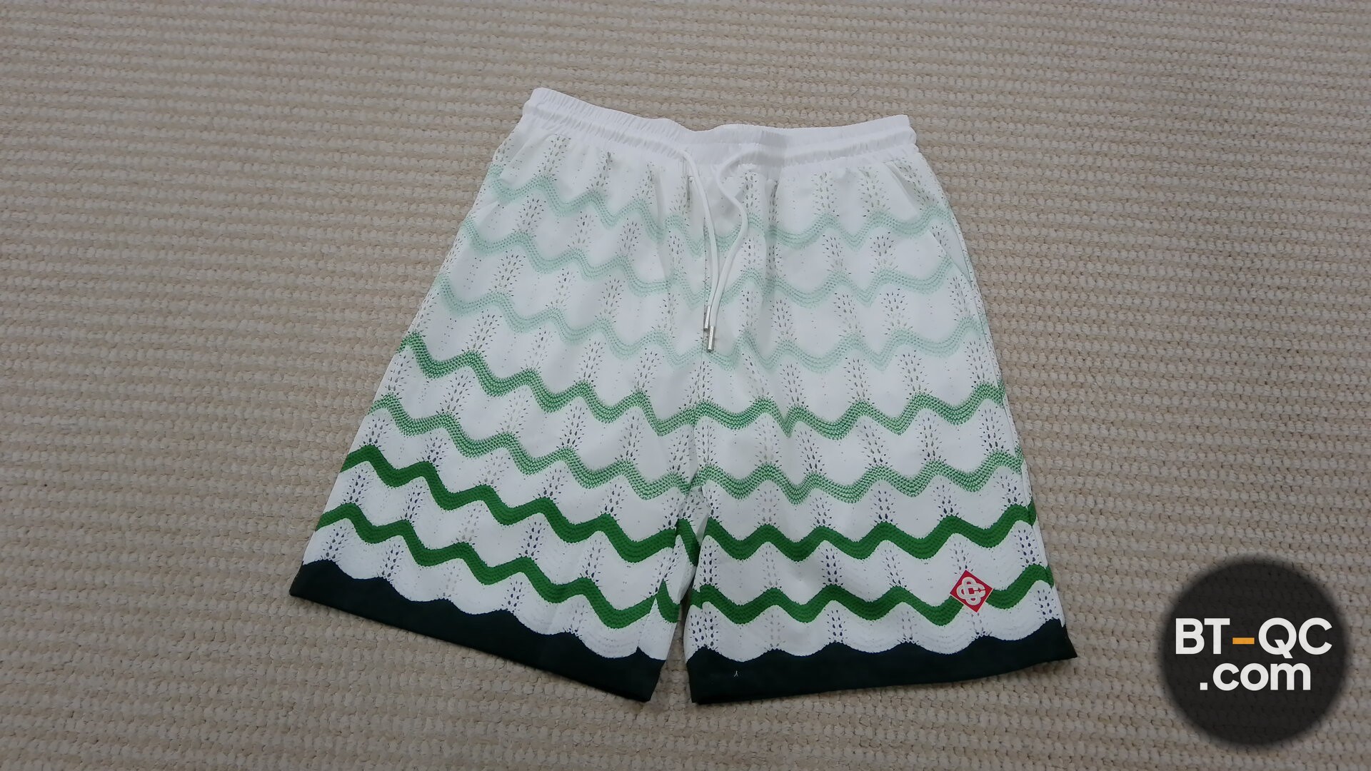 Casablanca Tennis Club Shorts White Green QC