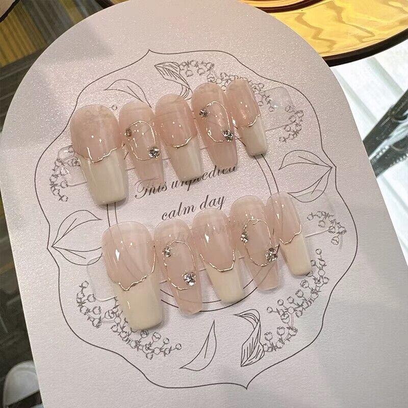 Phototherapy Nail Art Wearable Nail Patches Wholesale and Wind Story Adhesive Fake Nails Finished Product Wearable Slimming Starry Sky
